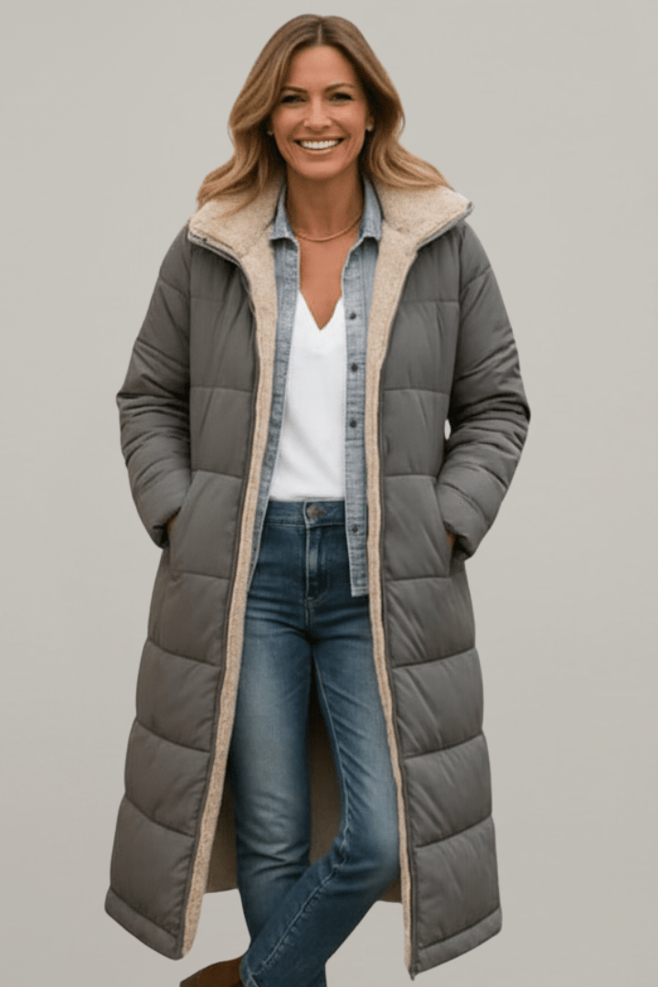 Amelia | Women Hooded Longline Puffer Coat