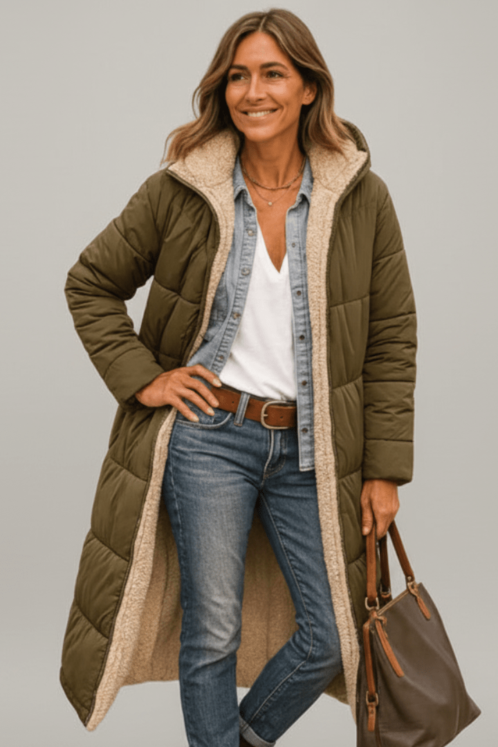 Amelia | Women Hooded Longline Puffer Coat