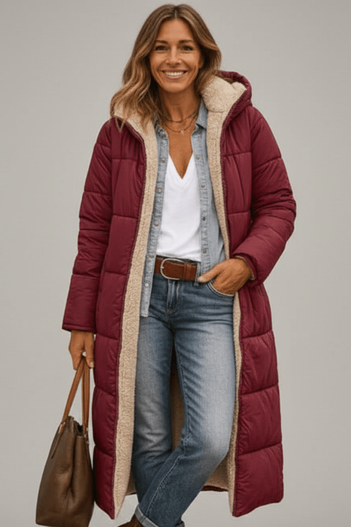 Amelia | Women Hooded Longline Puffer Coat