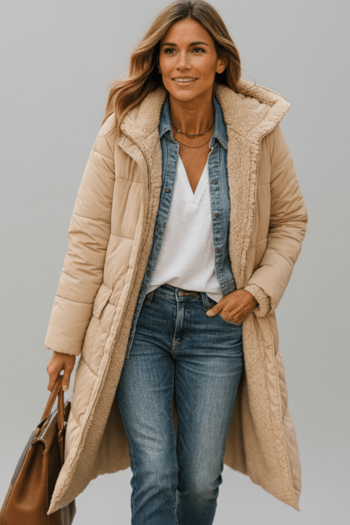 Amelia | Women Hooded Longline Puffer Coat
