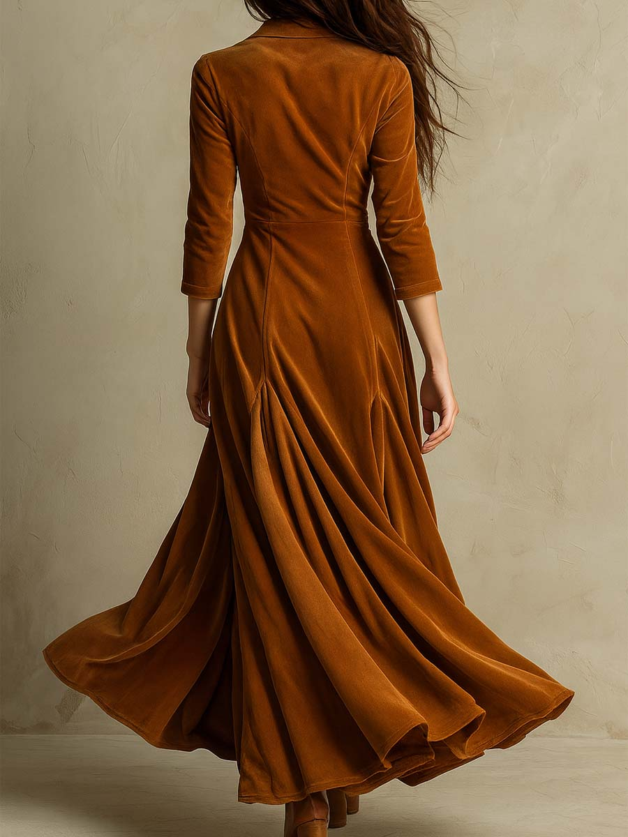 Vestido comprido de veludo Vivienne