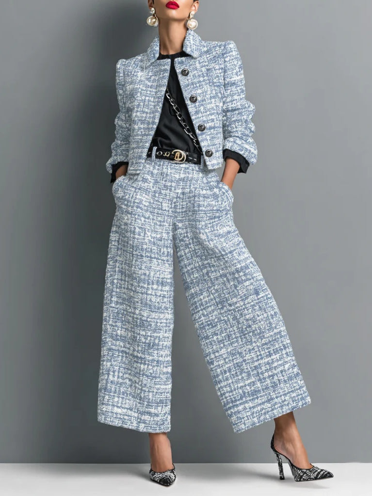 Conjunto de chaqueta y pantalón de tweed Tessa