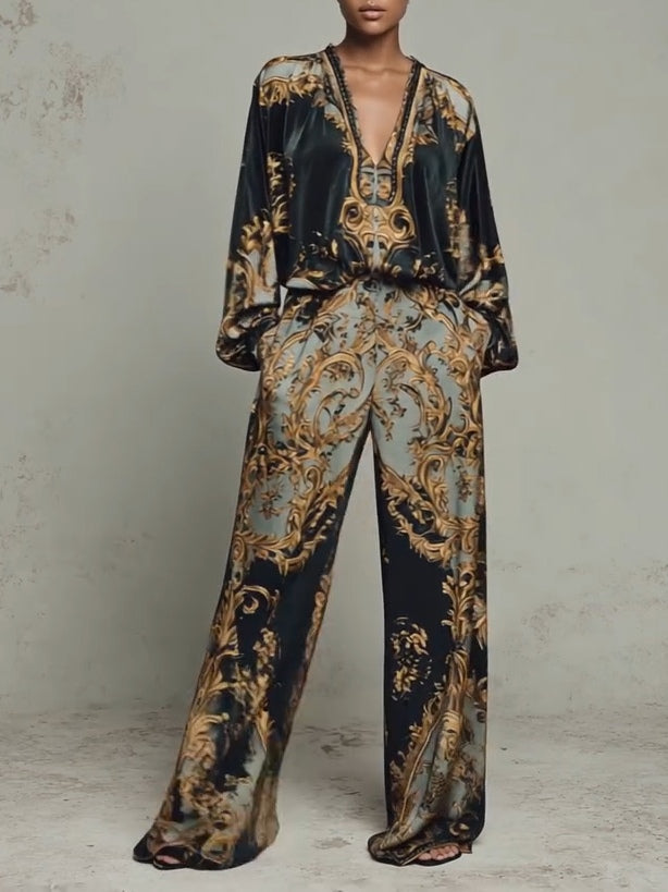 Traje con estampado floral barroco Isabella