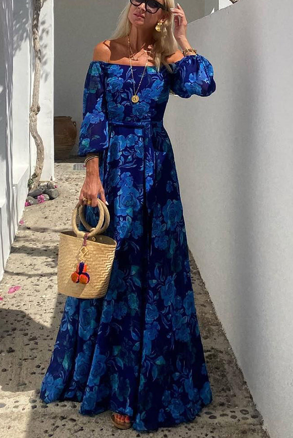 Luna | Vestido largo con estampado floral