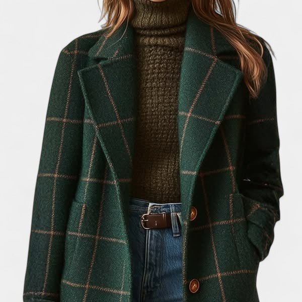 ADRIANA | CASACO TRENCH DE INVERNO XADREZ