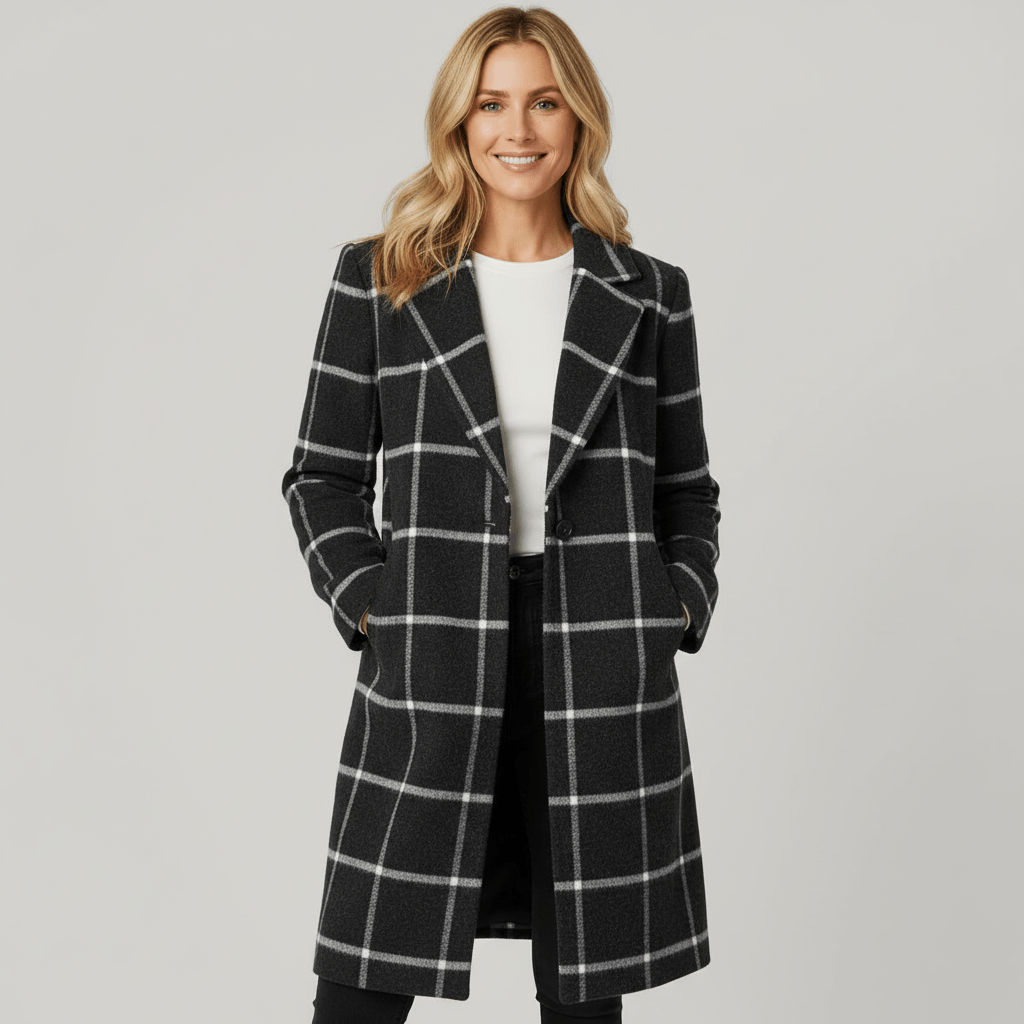 ADRIANA | CASACO TRENCH DE INVERNO XADREZ
