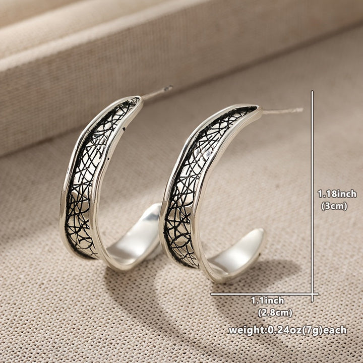 Vintage Hammered Handmade Hoop Earrings