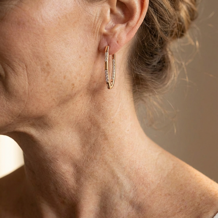 Sophisticated Earrings with Zirconia Stones