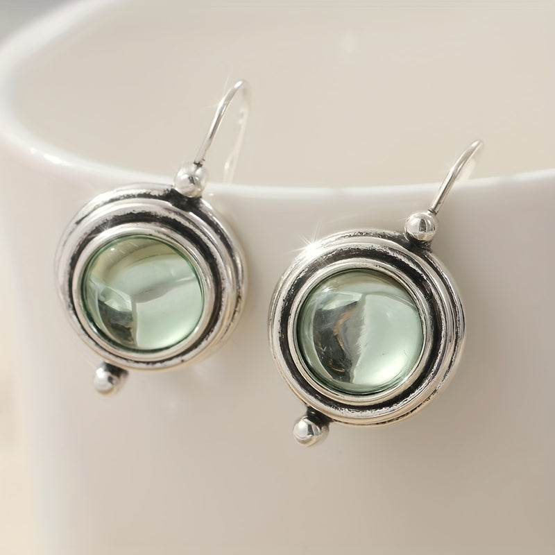Bohemian Handmade Green Cubic Zirconia Dangle Earring