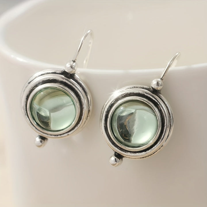 Bohemian Handmade Green Cubic Zirconia Dangle Earring