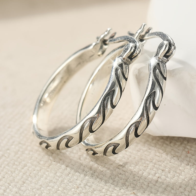 Vintage Textured Boho Hoop Earrings