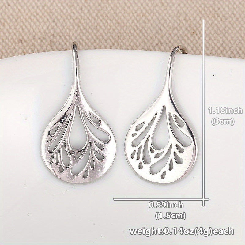Handcrafted Silver Teardrop Filigree Drop Earrings