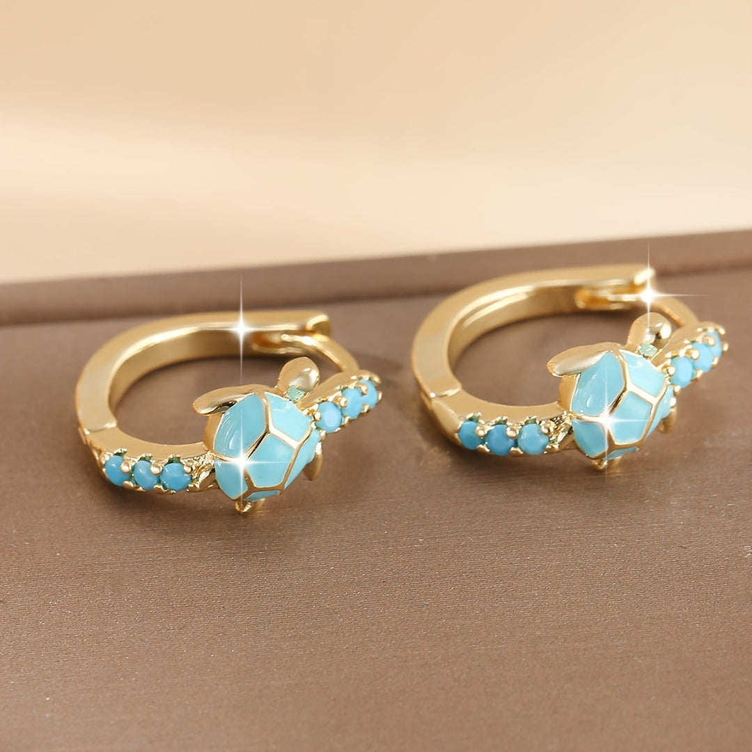Turquoise Turtle Stud Earrings