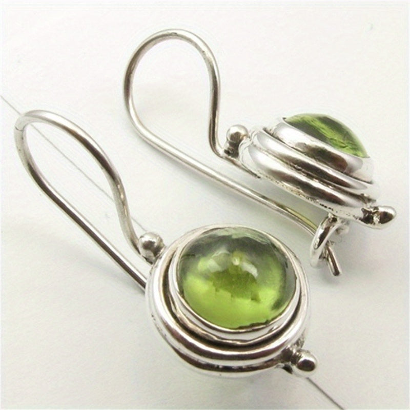 Bohemian Handmade Green Cubic Zirconia Dangle Earring