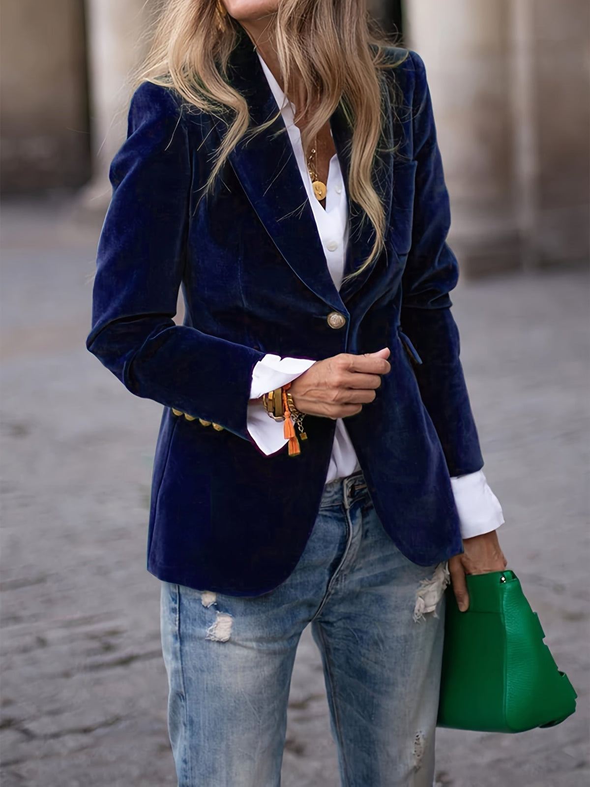 Chaqueta de traje de terciopelo de corte entallado Vincent