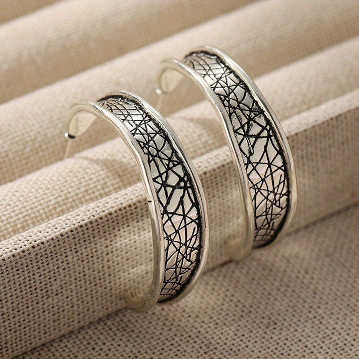 Vintage Hammered Handmade Hoop Earrings