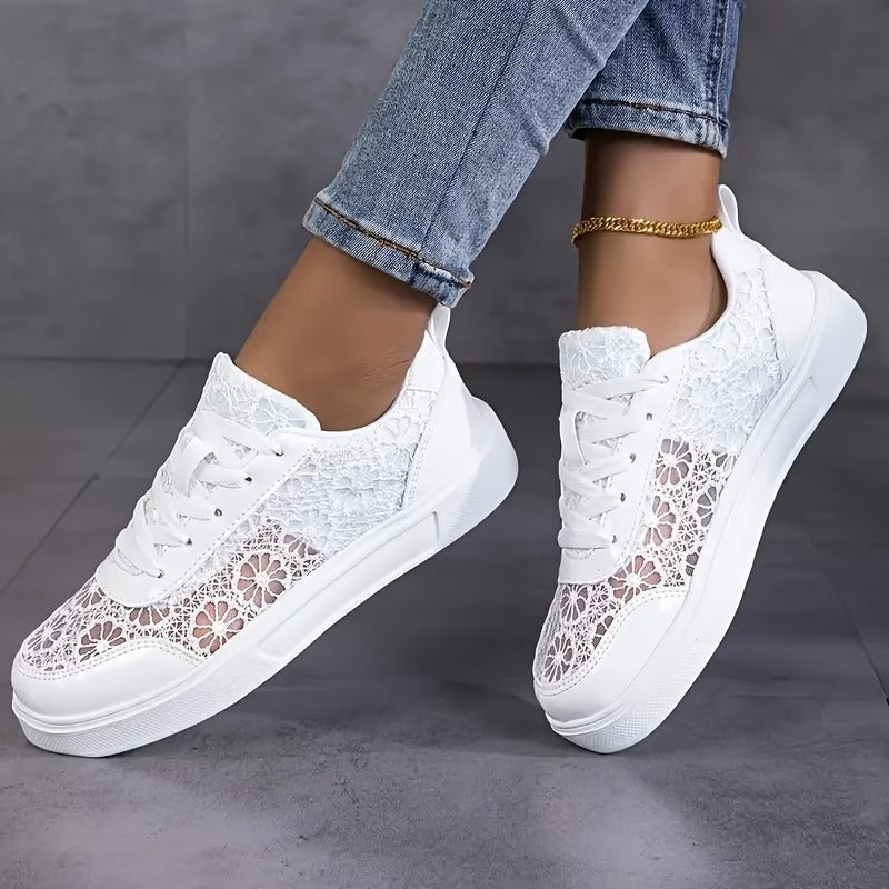 Camille | Elegante kant sneakers - Bellanza