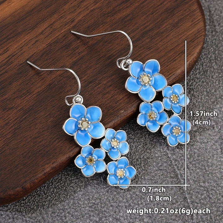 Vintage Bohemian Blue Enamel Dangle Earrings