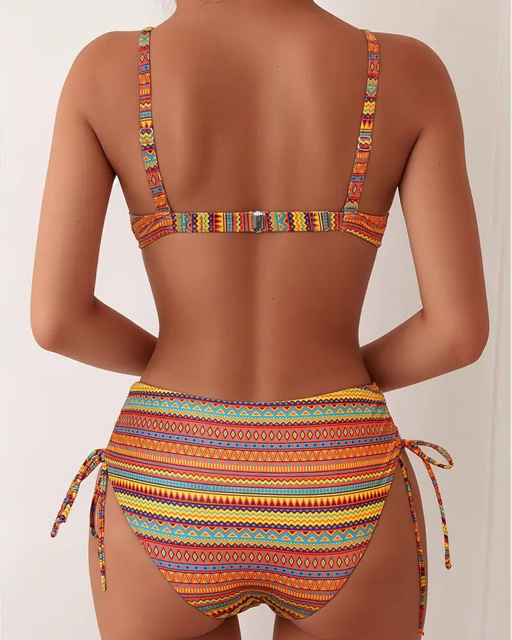 Rose - Conjunto de bikini de cintura alta