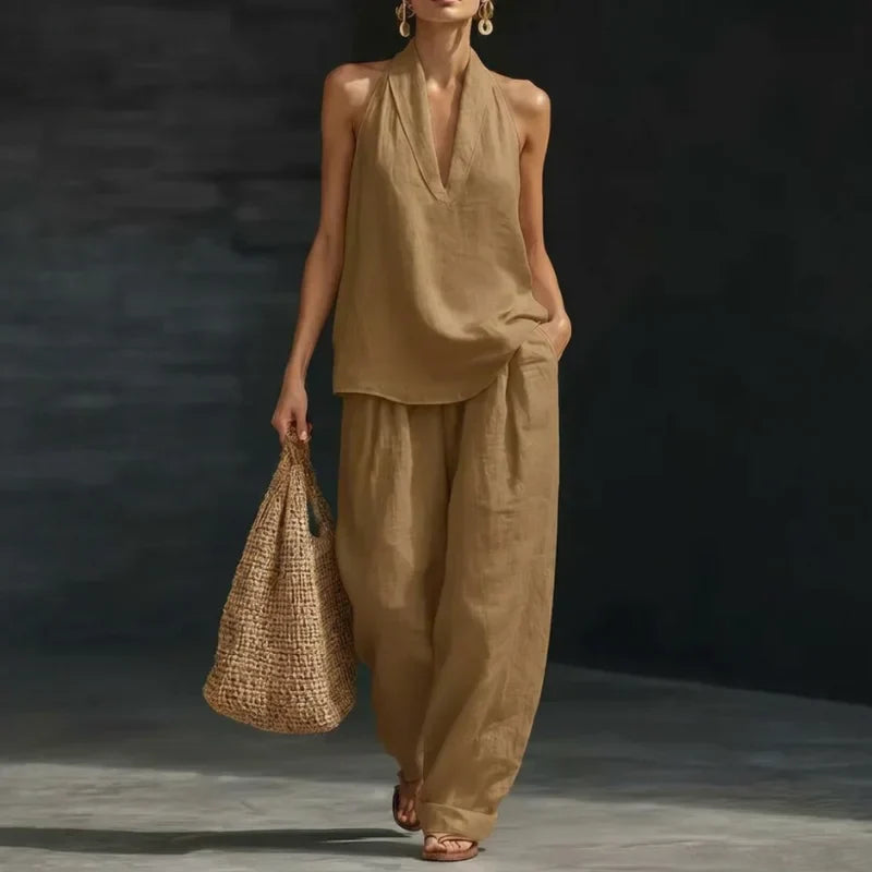 Zoë™ Sleeveless Set with Wide Pants