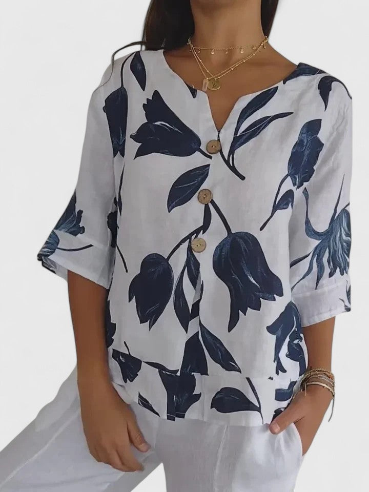 Laura | Blusa cómoda con escote en V