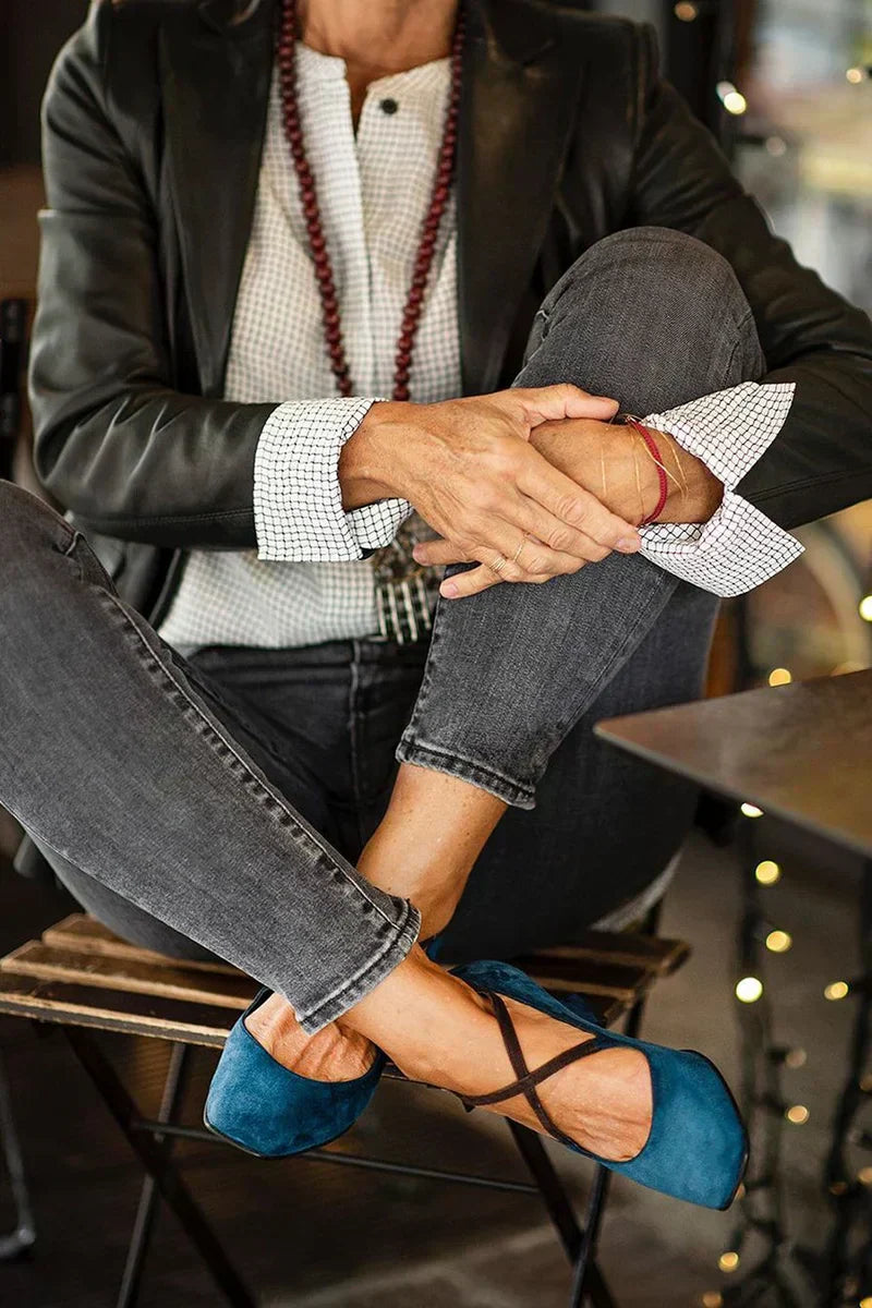ZAPATOS ELEGANTES DE TACÓN MEDIO CON TIRAS