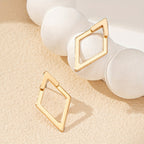 Geometric Gold Plated Cutout Earrings