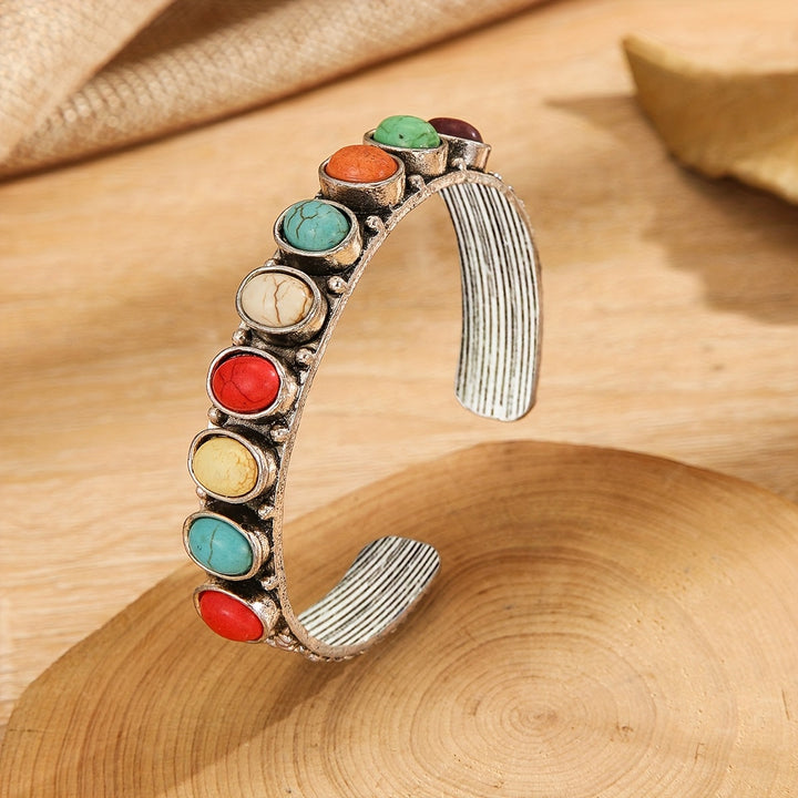Vintage Style Multistone Turquoise Cuff Bracelet