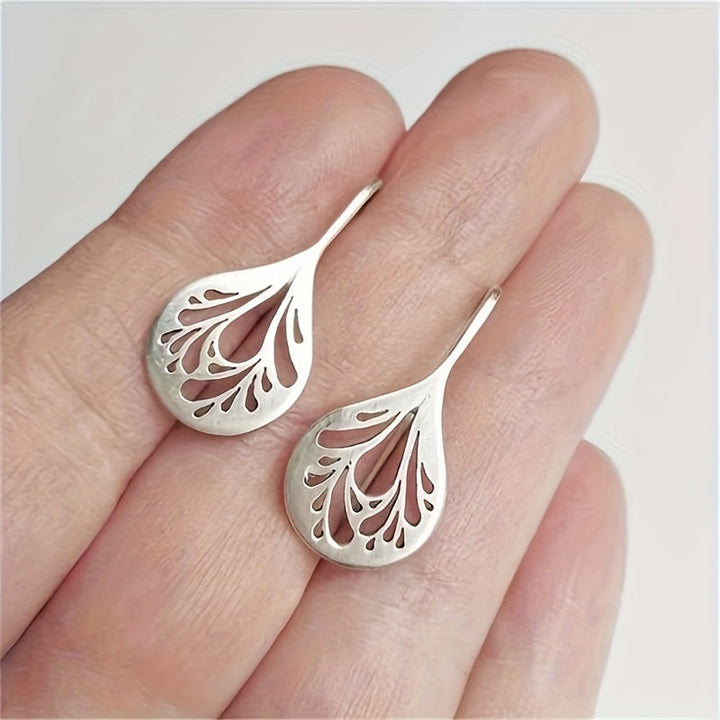 Handcrafted Silver Teardrop Filigree Drop Earrings