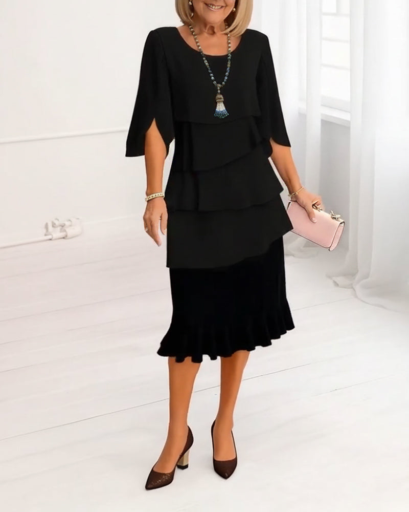 Patricia | Vestido com folhos, elegante e confortável