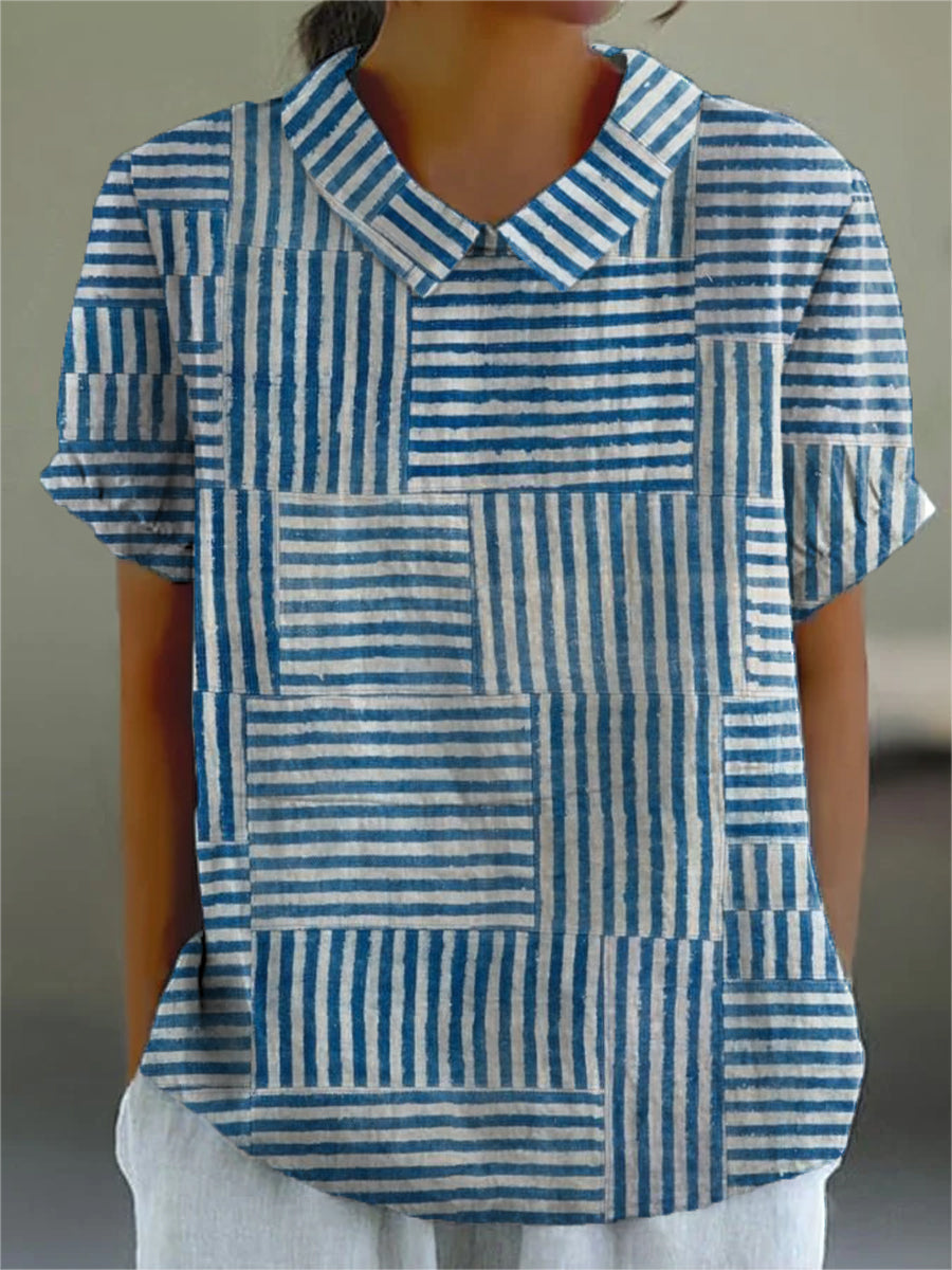 Amelia | Camisa de patchwork a rayas