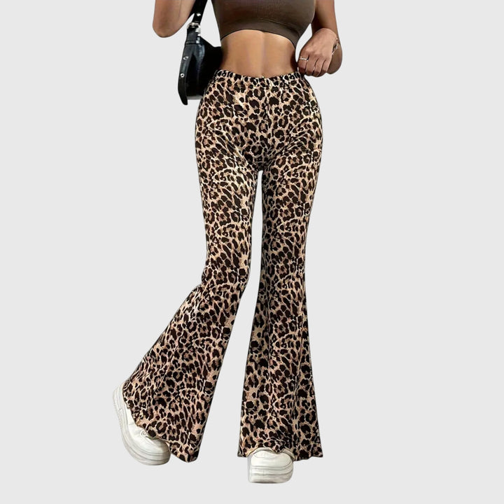 Pantalones bootcut de leopardo