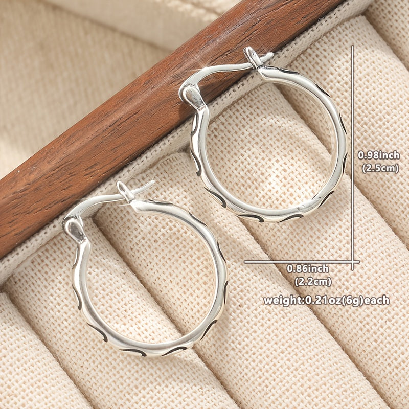 Vintage Textured Boho Hoop Earrings