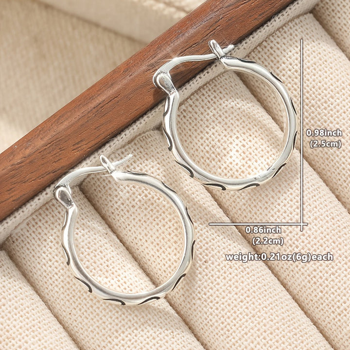 Vintage Textured Boho Hoop Earrings