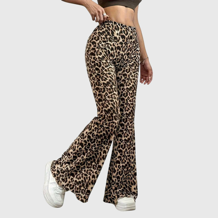 Pantalones bootcut de leopardo
