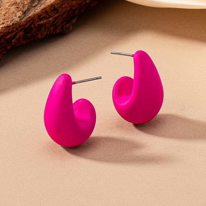 Minimalist Gold C-Shape Sculptural Stud Earrings