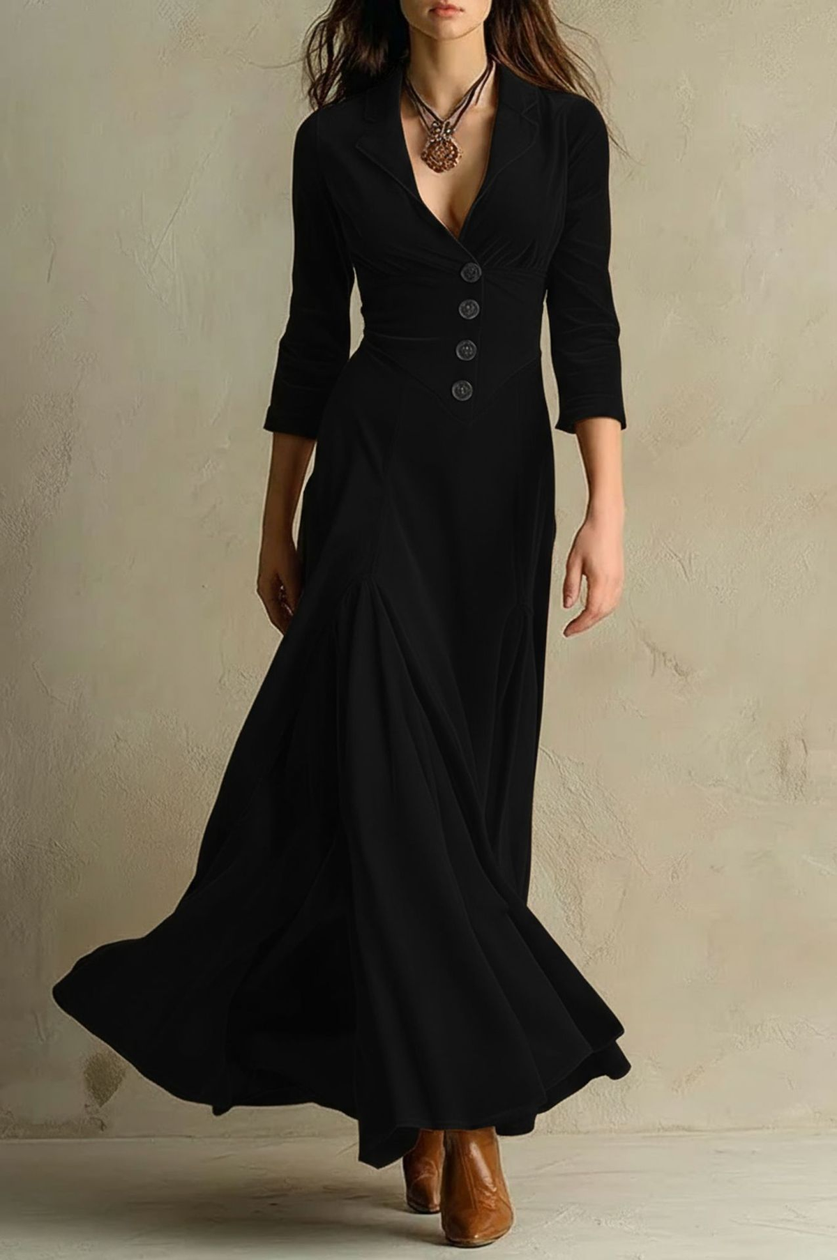 Vestido comprido de veludo Vivienne