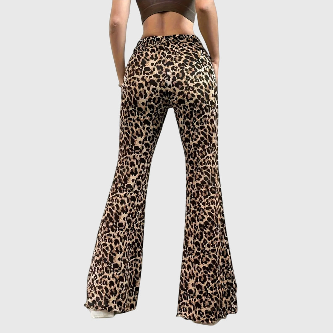 Pantalones bootcut de leopardo