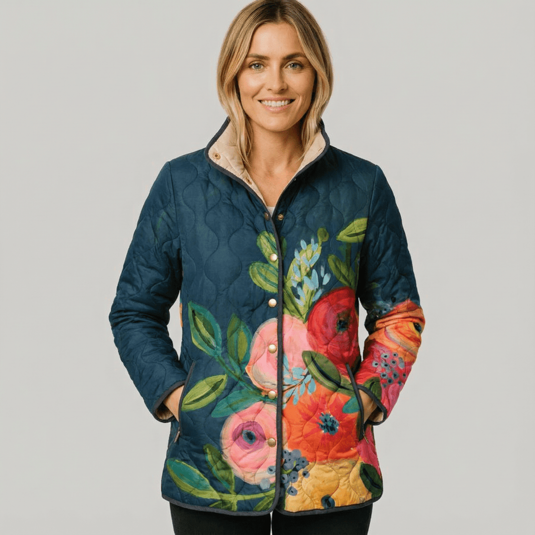 ELINA | VINTAGE FLORAL PRINT QUILTED JACKET