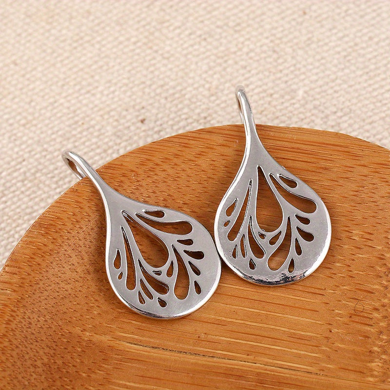Handcrafted Silver Teardrop Filigree Drop Earrings