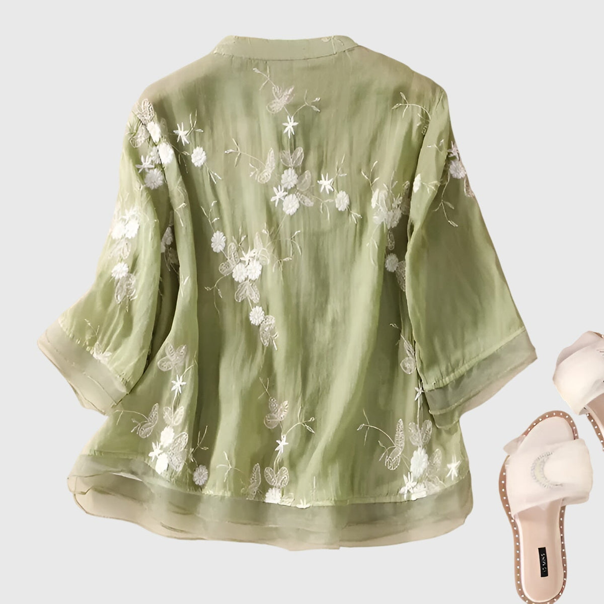 Nellie™ | Top elegante con flores bordadas