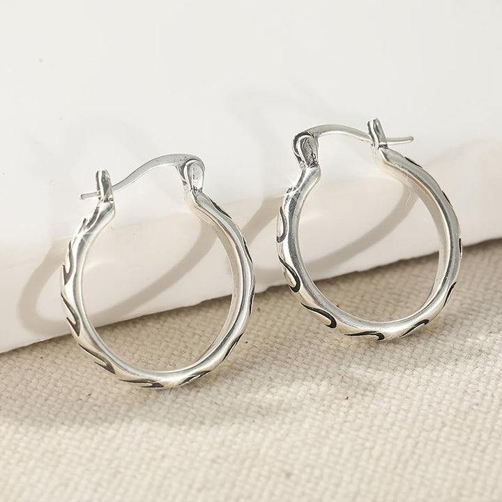 Vintage Textured Boho Hoop Earrings