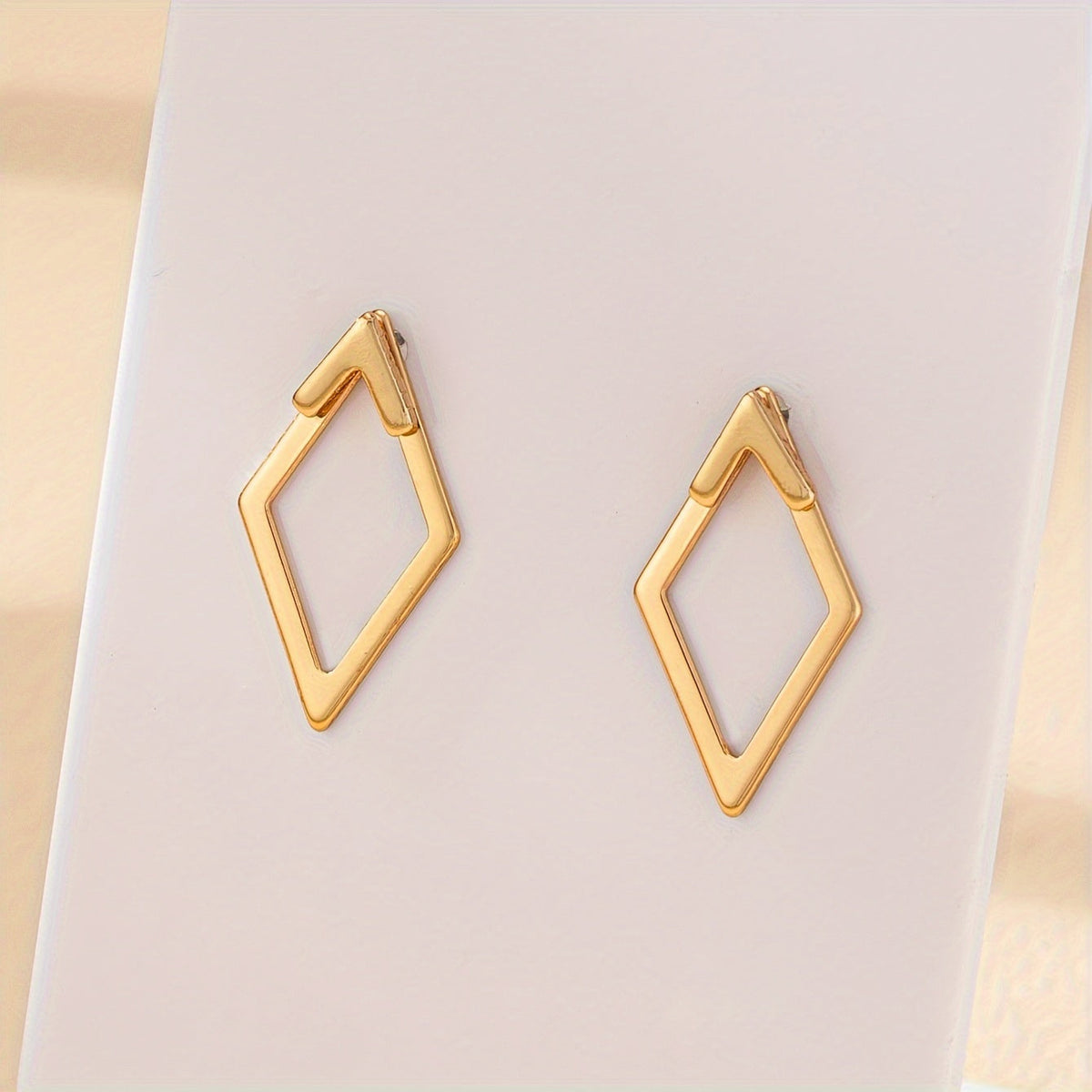 Geometric Gold Plated Cutout Earrings