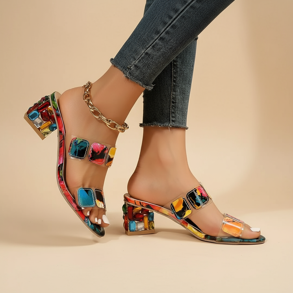 Gianna – Sandalias de tacón con acento llamativo