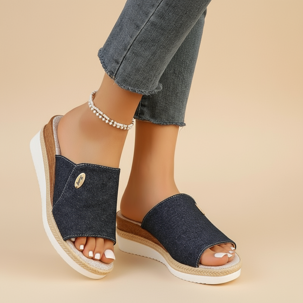 Sandalias Sally de cuña con comodidad equilibrada