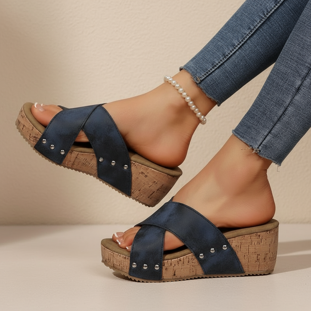 Sandalias Kimberly de cuña con comodidad bohemia