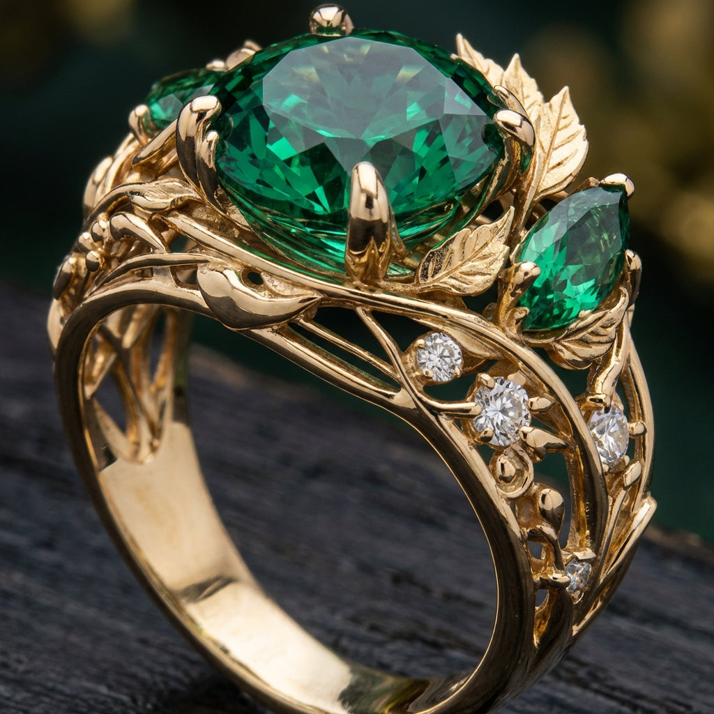 Anillo hueco de cristal de tierra exótica