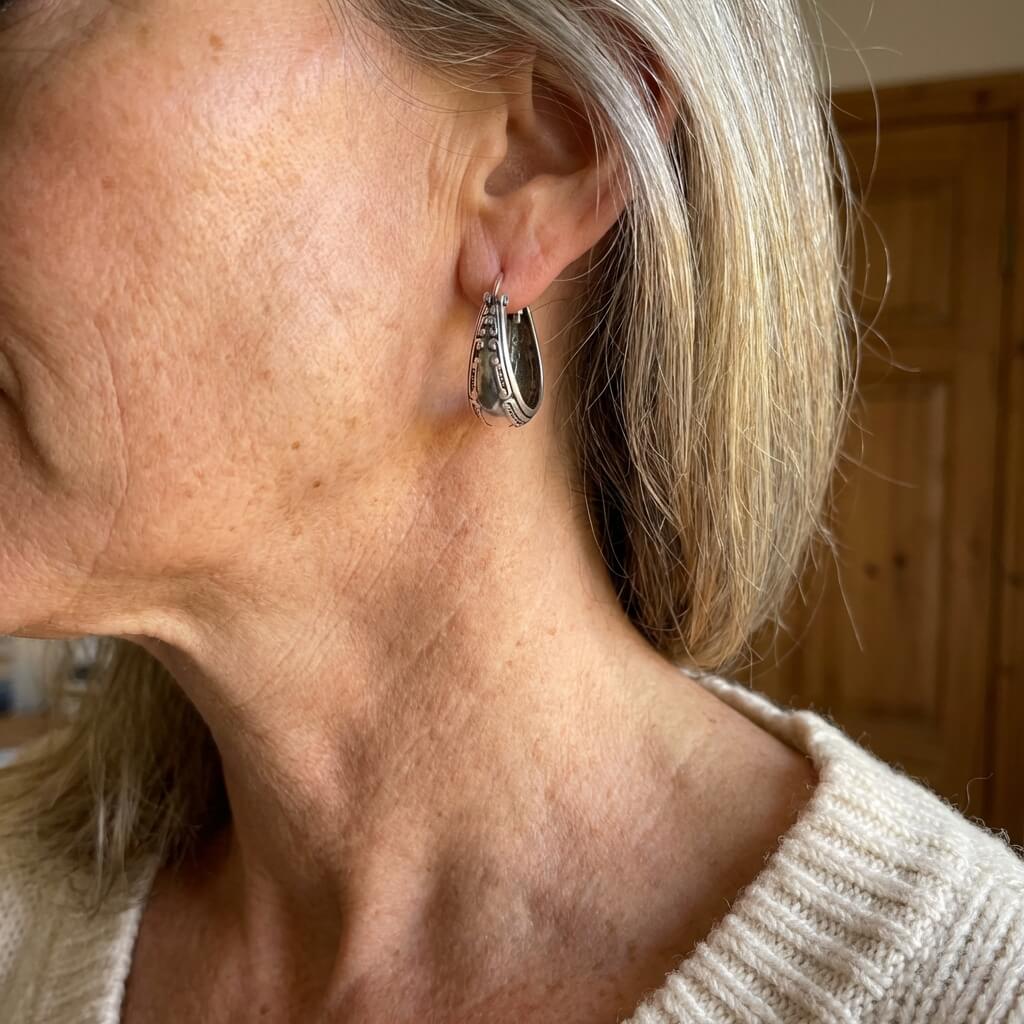 Vintage Bohemian Engraved Flower Pattern Dangle Earring