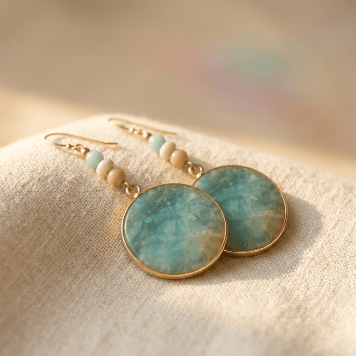 Bohemian Multicolor Natural Stone Pendant Drop Earrings