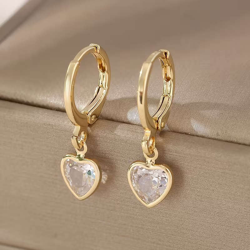 Ruby Heart Earrings